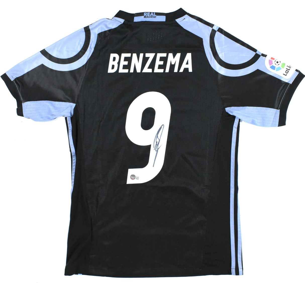 Karim Benzema Autographed Real Madrid Black Soccer Jersey #9- Beckett Holo *L