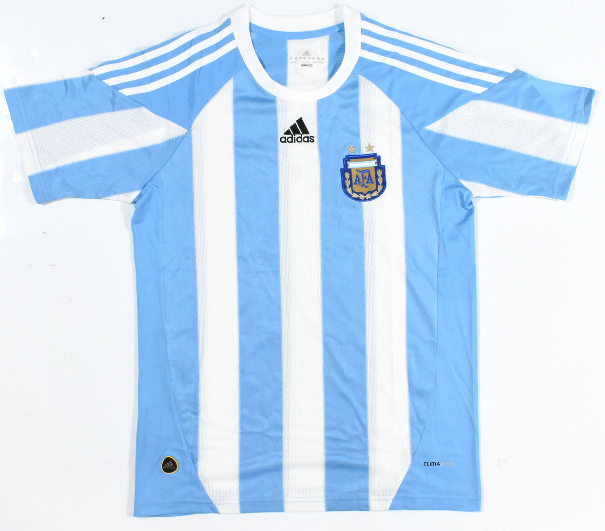 Carlos Tevez Autographed Argentina Home Soccer Jersey #11 - Beckett W Holo *M