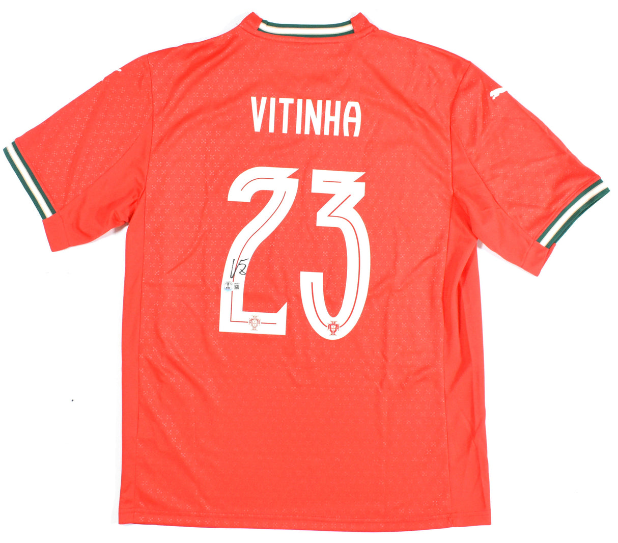 Vitinha Autographed Portugal Home Soccer Jersey #23 - Beckett W Holo *L