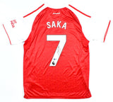 Saka Autographed Arsenal FC Home Soccer Jersey #7 - Beckett Holo *L
