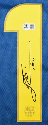 Lionel Messi Autographed FC Barcelona Home Soccer Jersey #10-Beckett Holo*XL LOA
