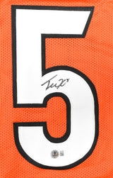 Tee Higgins Autographed Orange Pro Style Jersey - Beckett Hologram