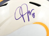 Justin Jefferson Signed Minnesota Vikings F/S Retro Speed Helmet - Beckett W
