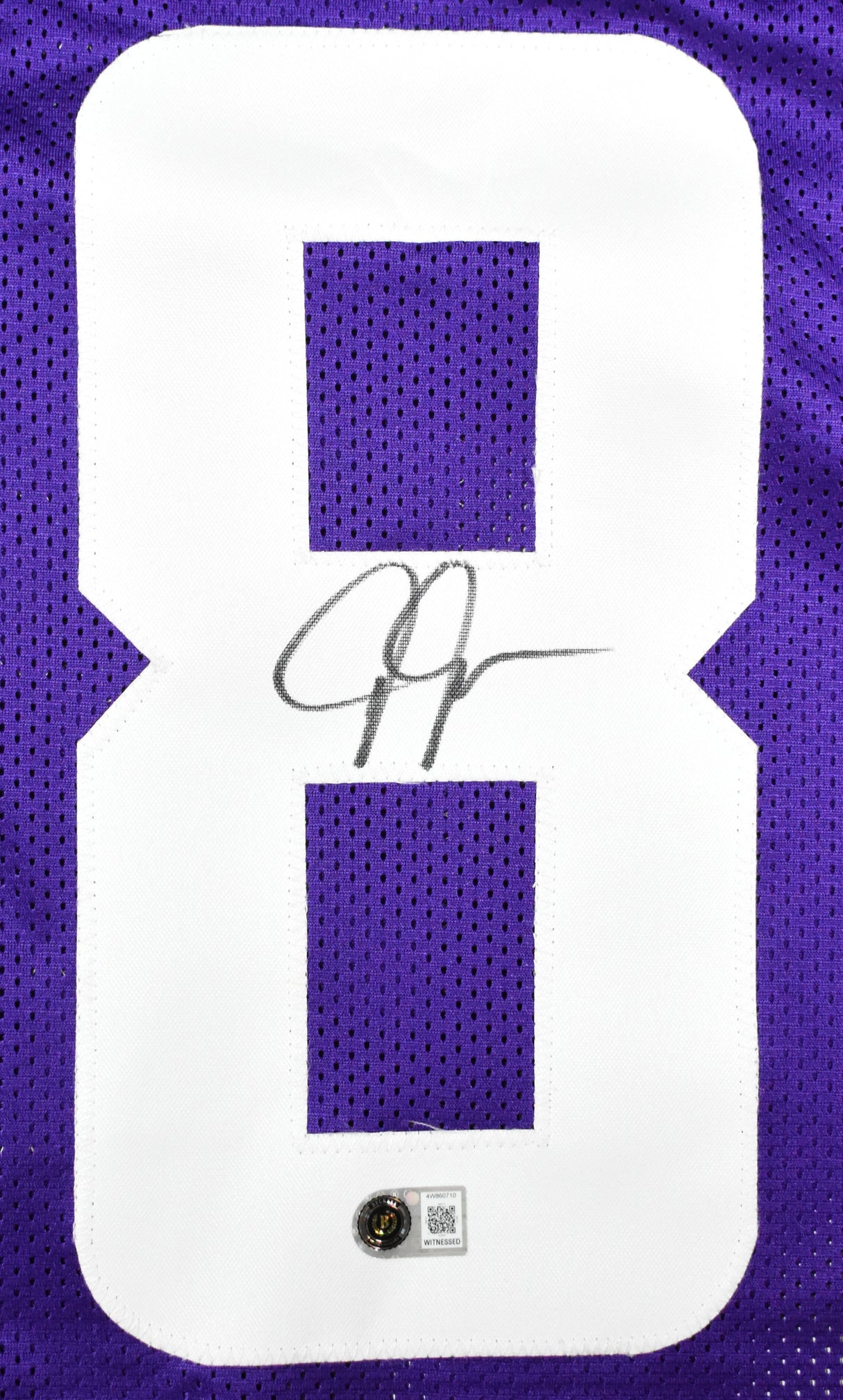 Justin Jefferson Autographed Purple Pro Style Jersey - Beckett W Hologram