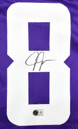 Justin Jefferson Autographed Purple Pro Style Jersey - Beckett W Hologram