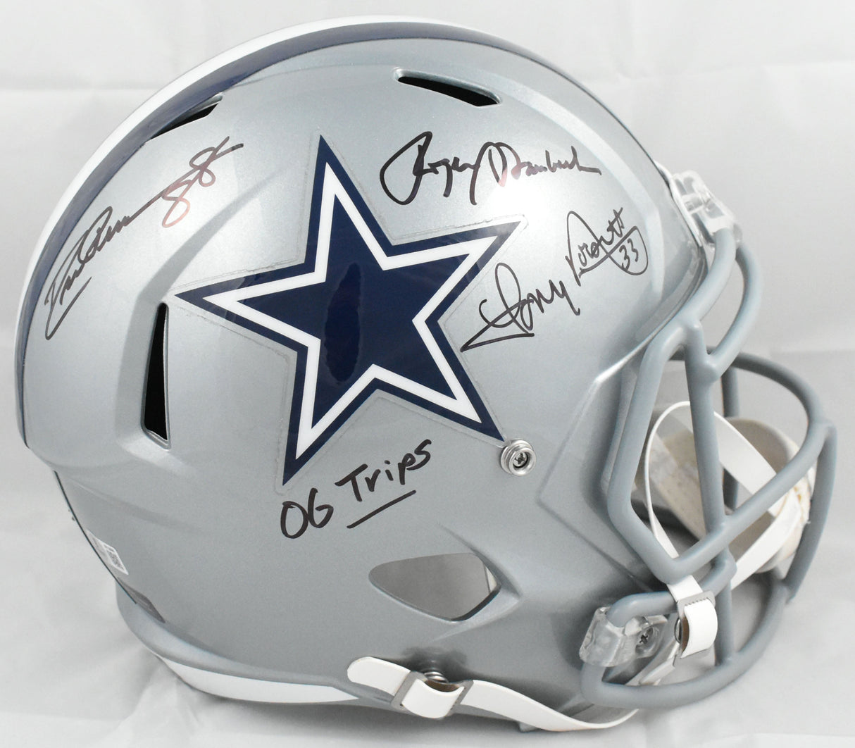 Staubach Dorsett Pearson Signed Cowboys F/S Speed Helmet - Beckett Hologram
