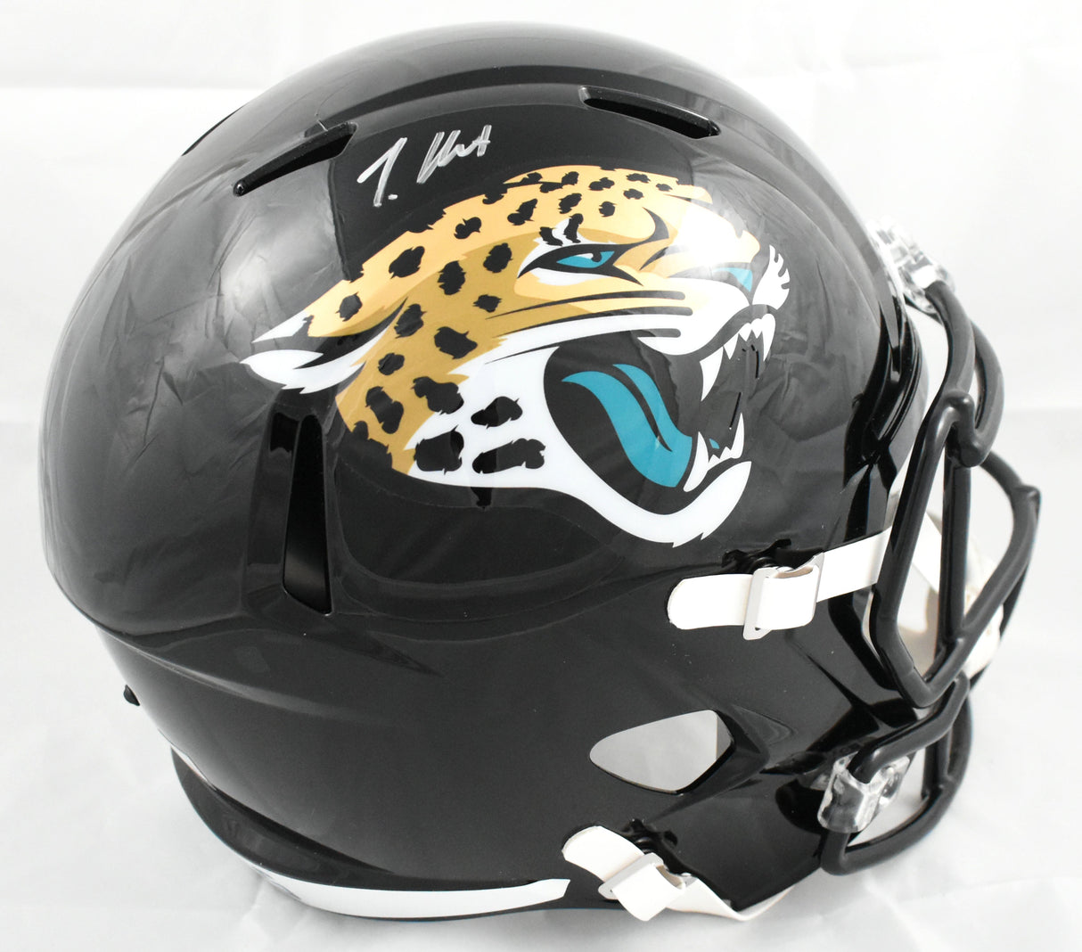Travis Hunter Autographed Jacksonville Jaguars F/S Speed Helmet - Beckett W Holo