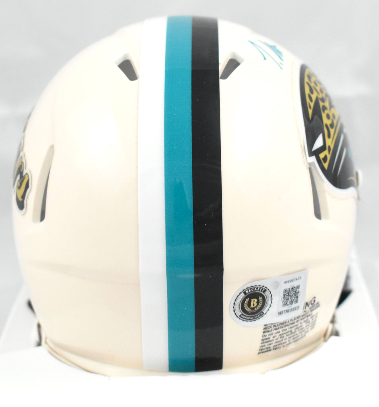 Travis Hunter Signed Jacksonville Jaguars Retro Speed Mini Helmet Beckett W Holo