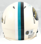 Travis Hunter Signed Jacksonville Jaguars Retro Speed Mini Helmet Beckett W Holo