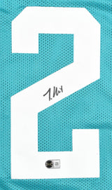 Travis Hunter Autographed Teal Pro Style Jersey - Beckett W Hologram