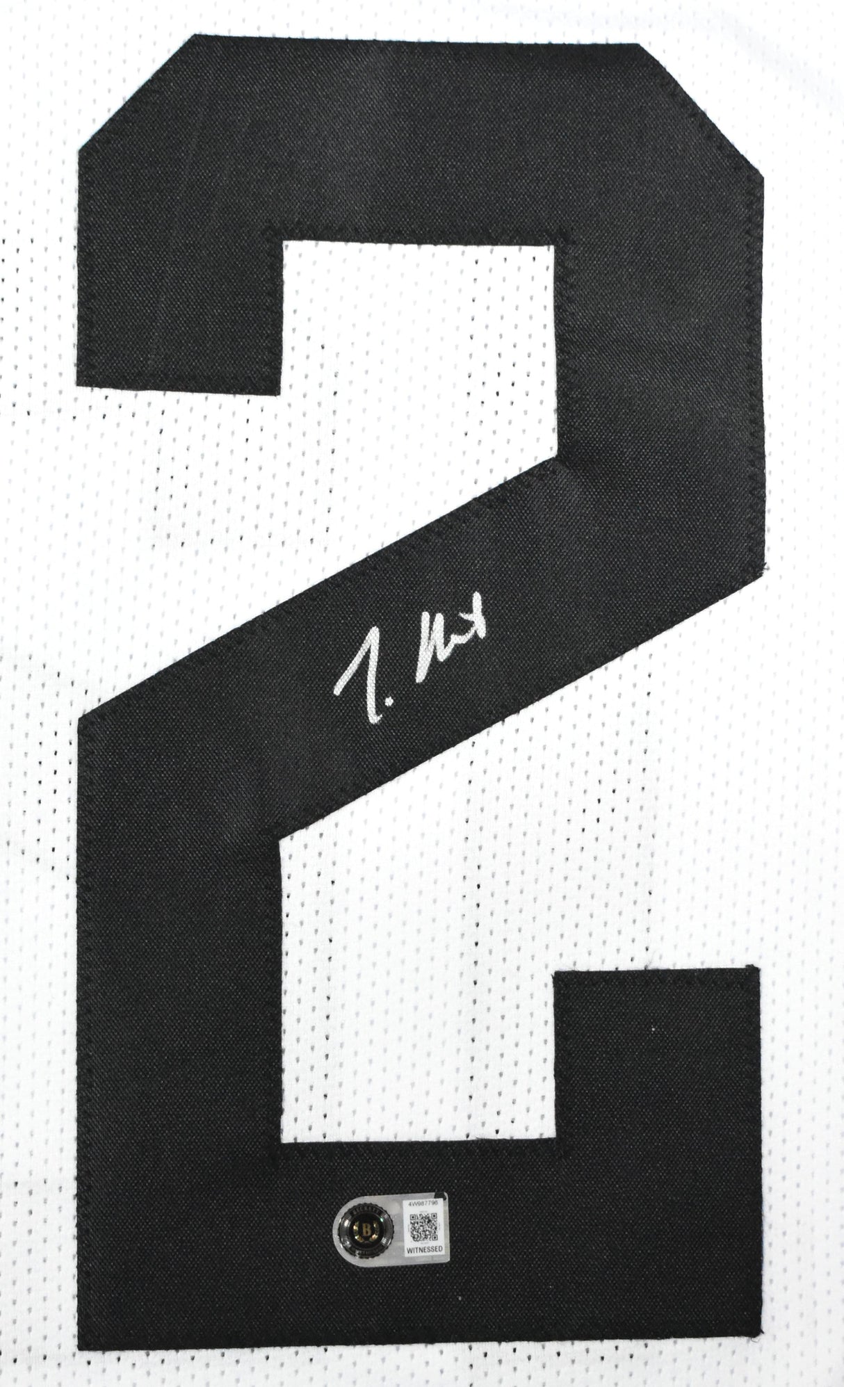 Travis Hunter Autographed White Pro Style Jersey - Beckett W Hologram