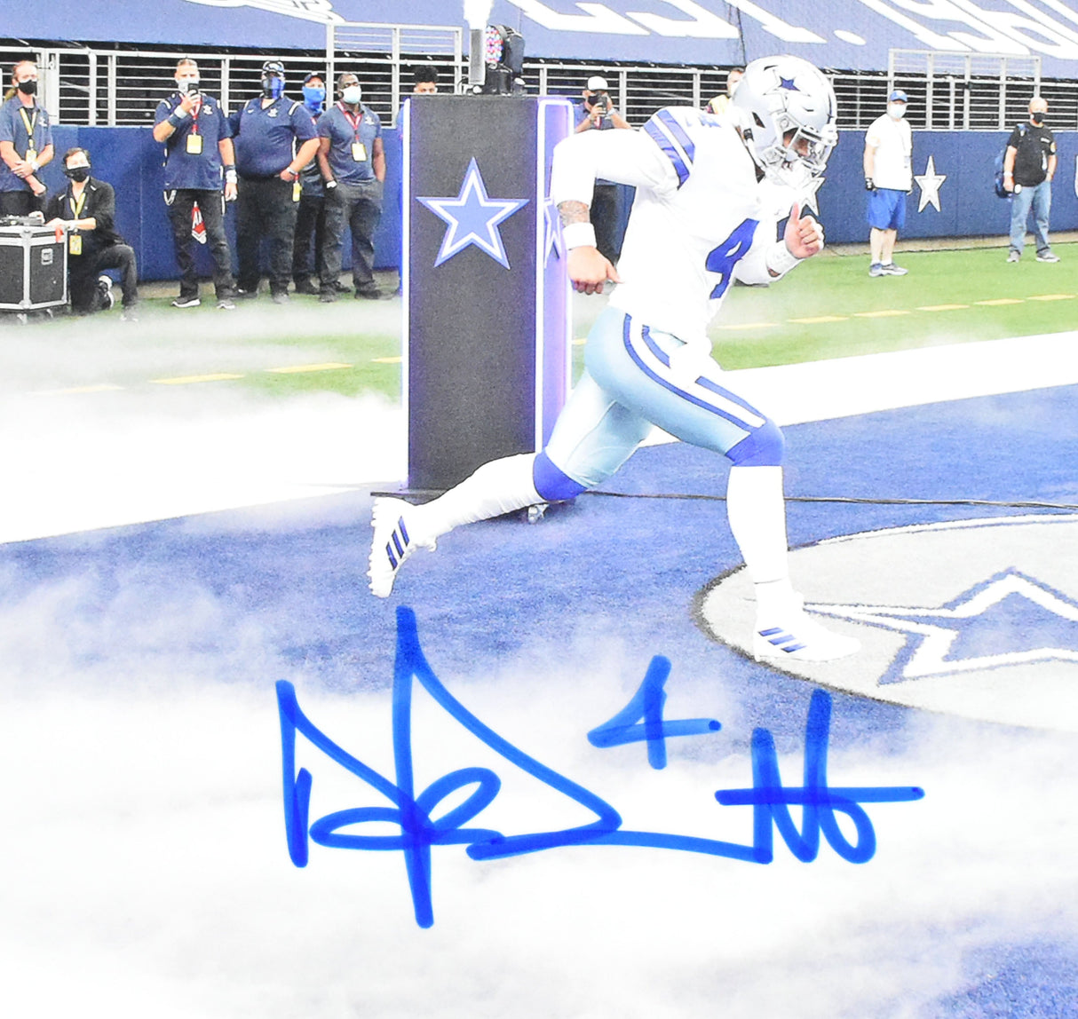 Dak Prescott Autographed Dallas Cowboys 8x10 On Field Photo - Beckett W Hologram