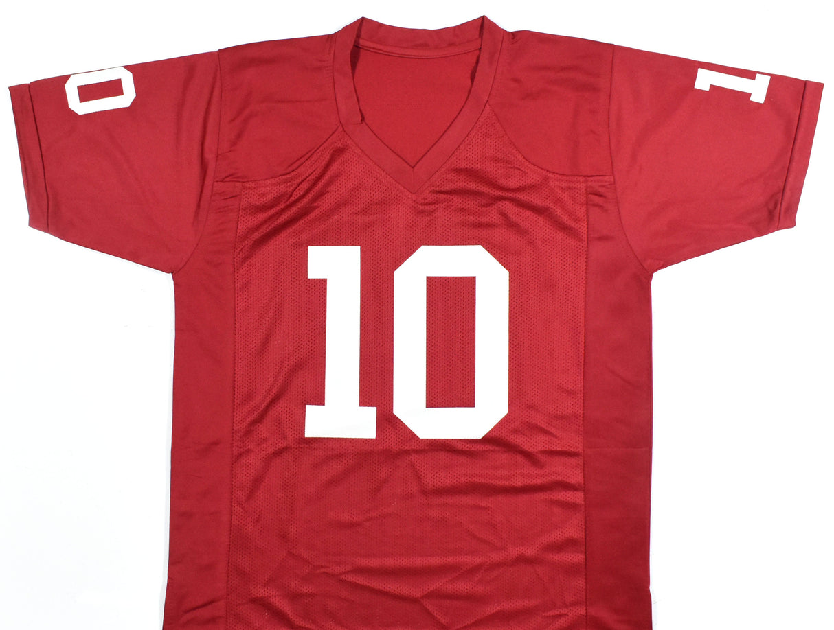John Mateer Autographed Crimson College Style Jersey - Beckett W Hologram