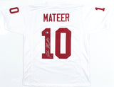 John Mateer Autographed White College Style Jersey - Beckett W Hologram