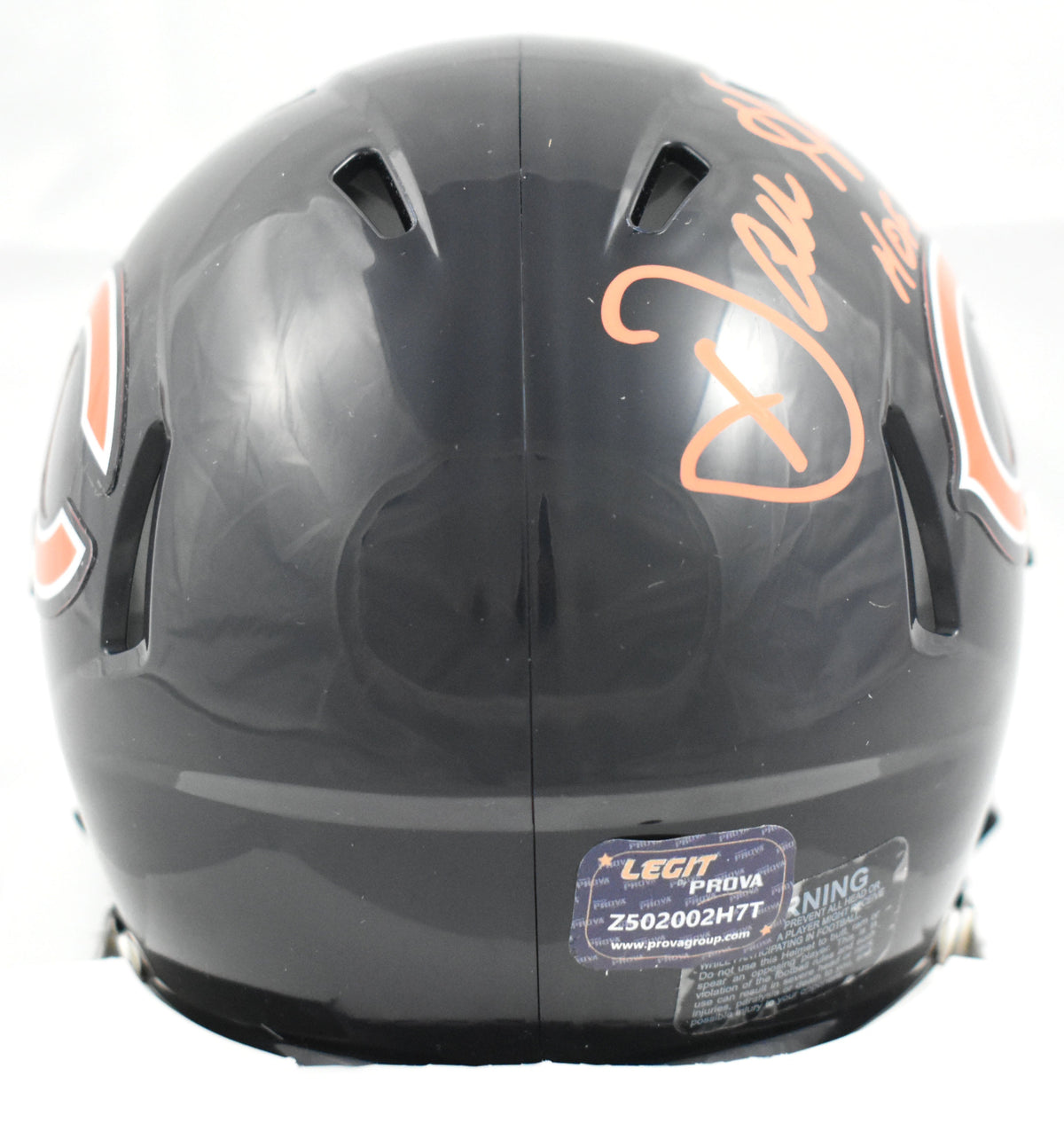 Dan Hampton Autographed Chicago Bears Speed Mini Helmet w/HOF - Prova *Orange