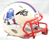 A.J. Brown Autographed New England Patriots Retro Speed Mini Helmet - Beckett W