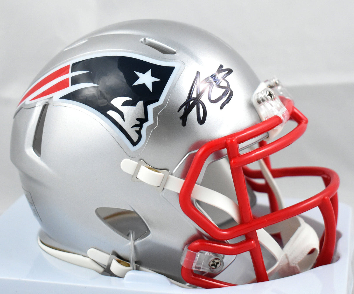 A.J. Brown Autographed New England Patriots Speed Mini Helmet - Beckett W Holo