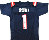 A.J. Brown Autographed Blue Pro Style Jersey - Beckett W Hologram
