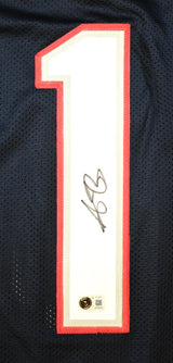 A.J. Brown Autographed Blue Pro Style Jersey - Beckett W Hologram