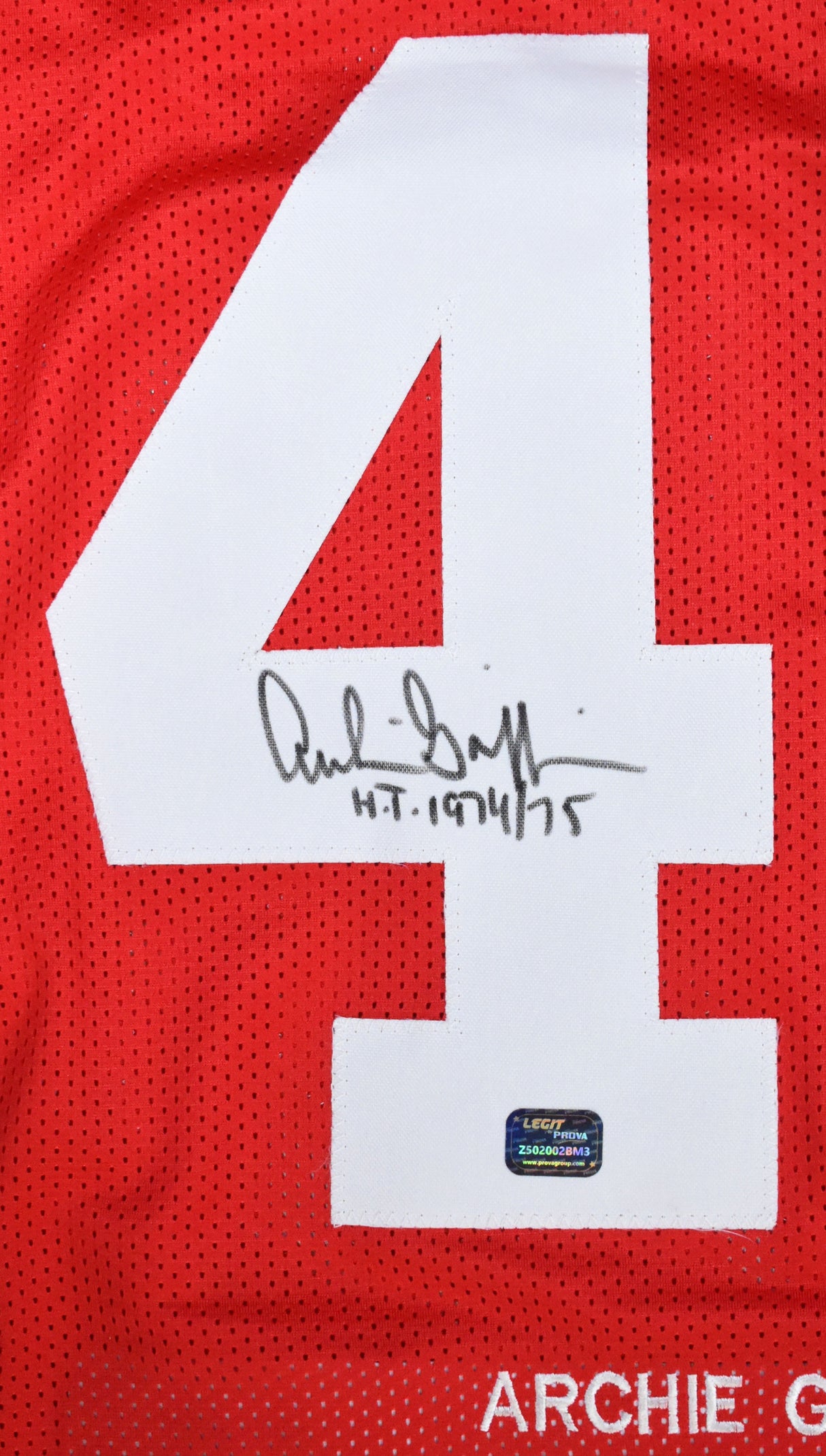 Archie Griffin Autographed Red College Stat Style Jersey w/HT 74/75 - Prova