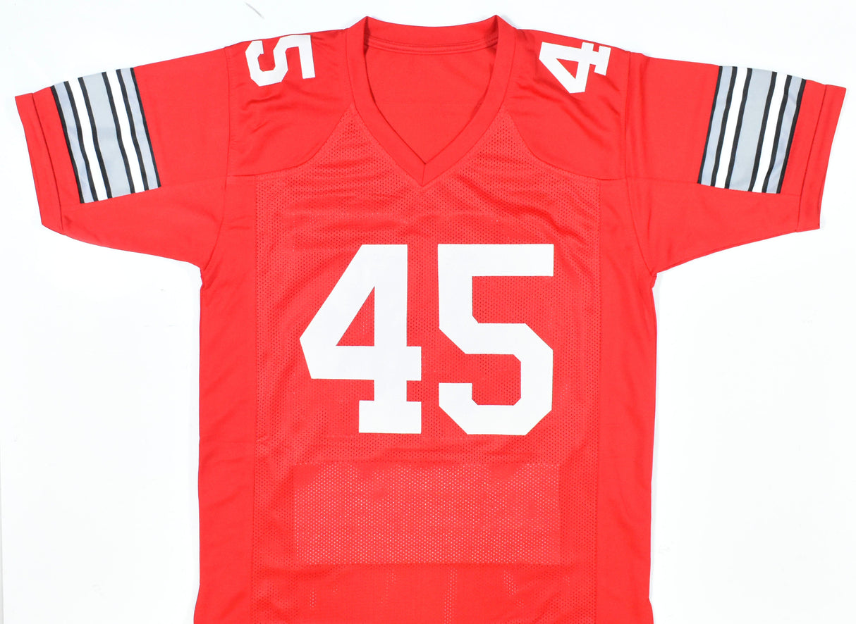 Archie Griffin Autographed Red College Stat Style Jersey w/HT 74/75 - Prova