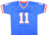 Phil Simms Autographed Blue Pro Style Jersey - Beckett W Hologram