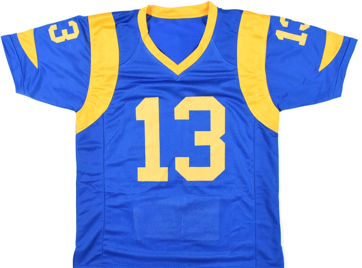 Kurt Warner Autographed Blue Pro Style STAT Jersey - Beckett W Hologram