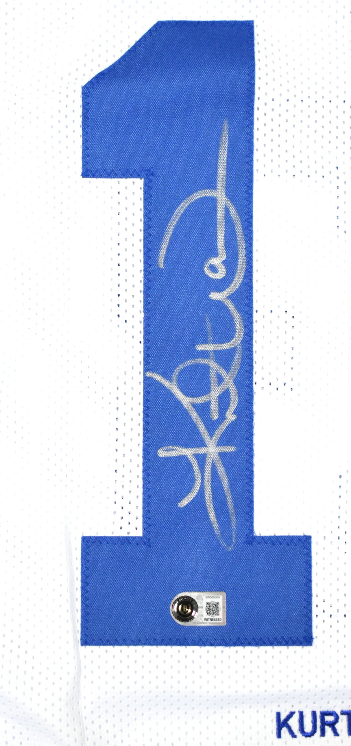 Kurt Warner Autographed White Pro Style STAT Jersey - Beckett W Hologram
