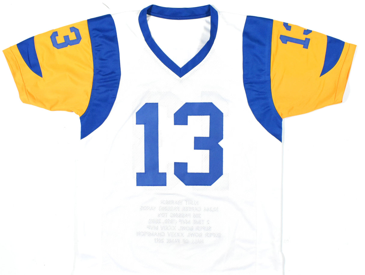 Kurt Warner Autographed White Pro Style STAT Jersey - Beckett W Hologram