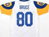 Isaac Bruce Autographed White Pro Style Jersey - Beckett W Hologram