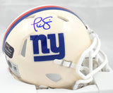 Phil Simms Autographed New York Giants Retro Speed Mini Helmet - Beckett W Holo