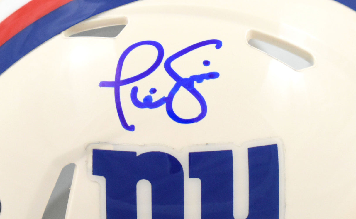 Phil Simms Autographed New York Giants Retro Speed Mini Helmet - Beckett W Holo