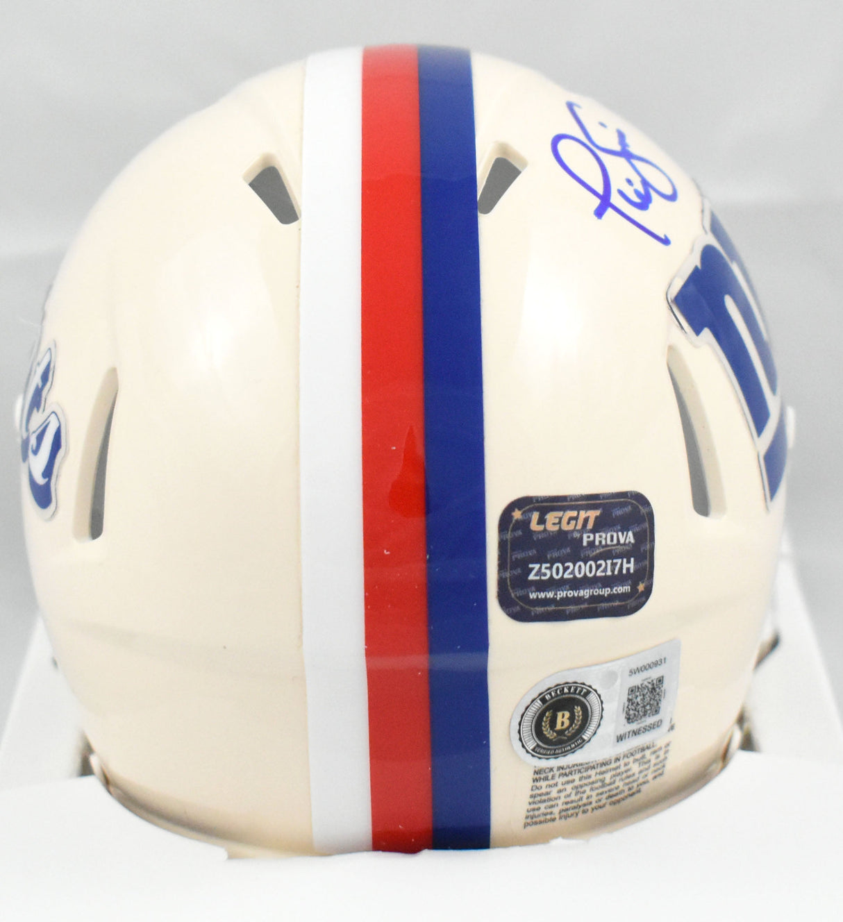 Phil Simms Autographed New York Giants Retro Speed Mini Helmet - Beckett W Holo