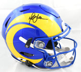Marshall Faulk Autographed Rams F/S Speedflex Helmet - Beckett W Hologram