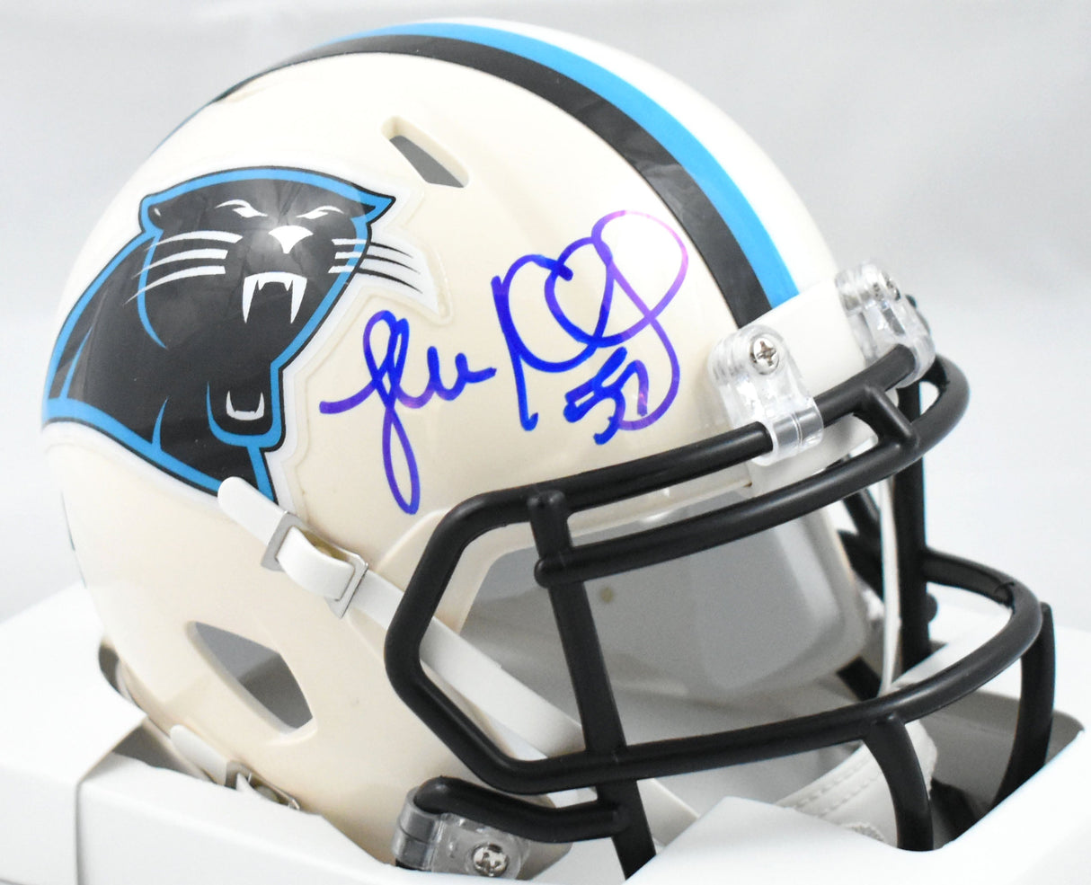 Luke Kuechly Autographed Carolina Panthers Retro Speed Mini Helmet - Beckett W
