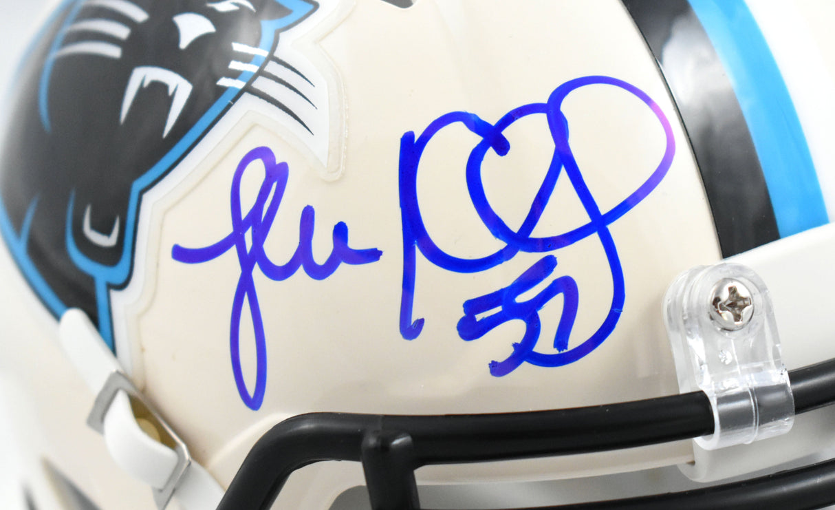 Luke Kuechly Autographed Carolina Panthers Retro Speed Mini Helmet - Beckett W