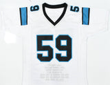 Luke Kuechly Autographed White Pro Style STAT Jersey - Beckett W Hologram