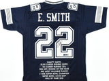 Emmitt Smith Autographed Blue Pro Style STAT Jersey - Beckett W Hologram