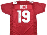 Carson Beck Autographed Red Pro Style Jersey - Beckett W Hologram