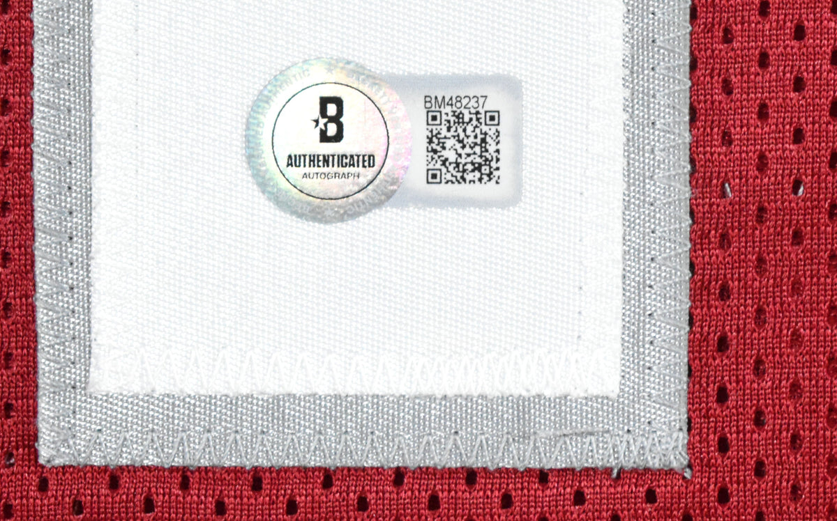 Carson Beck Autographed Red Pro Style Jersey - Beckett W Hologram