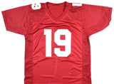 Carson Beck Autographed Red Pro Style Jersey - Beckett W Hologram