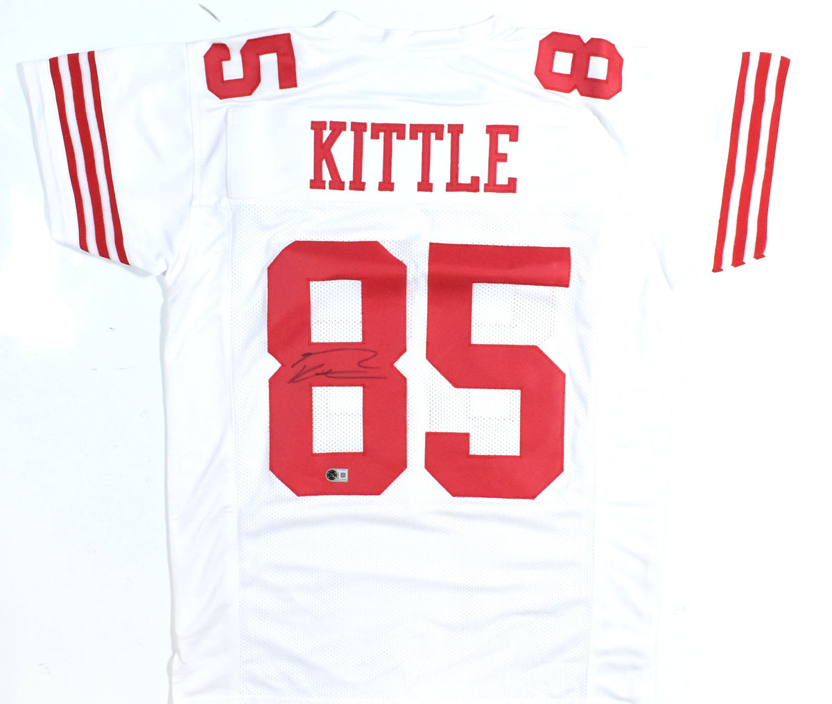 George Kittle Autographed White Pro Style Jersey - Beckett W Hologram