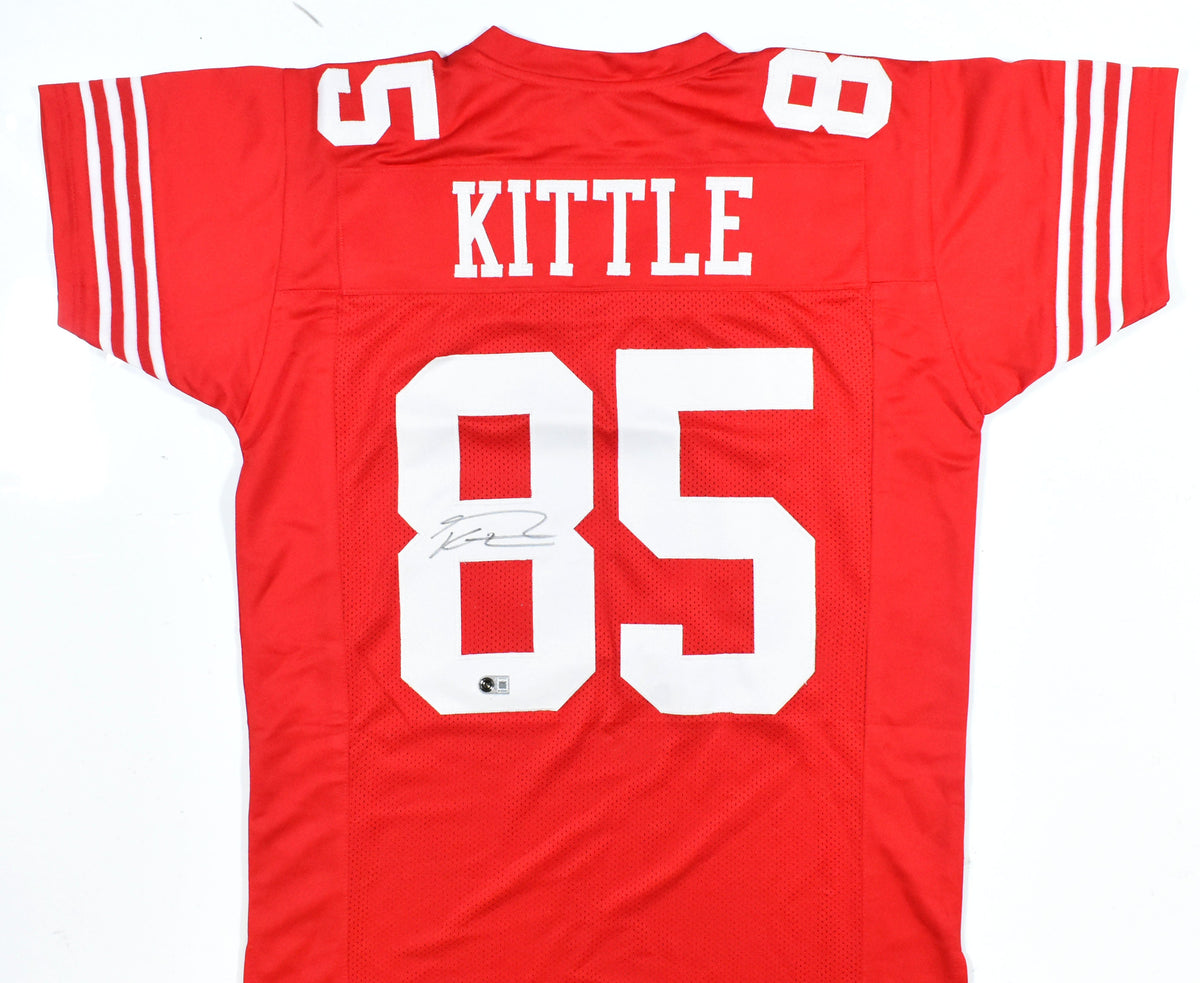 George Kittle Autographed Red Pro Style Jersey - Beckett W Hologram