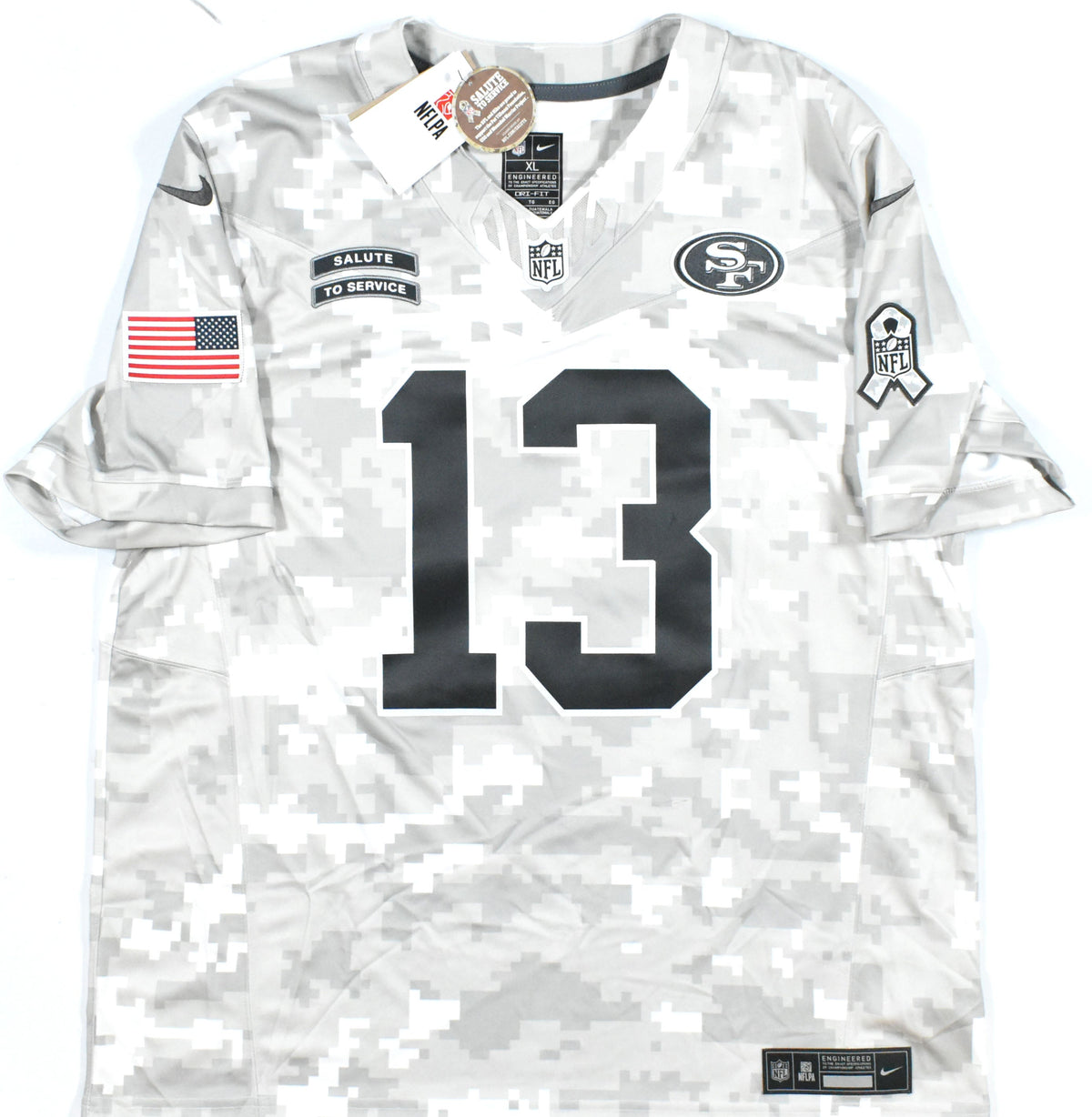 Brock Purdy Autographed 49ers Salute to Service Nike Game Jersey - Beckett W XL
