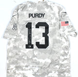 Brock Purdy Autographed 49ers Salute to Service Nike Game Jersey - Beckett W XXL