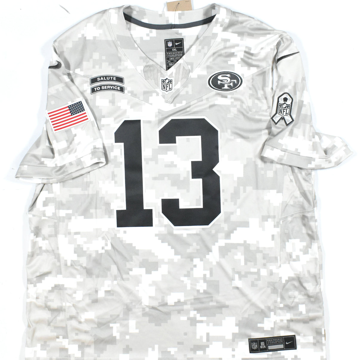 Brock Purdy Autographed 49ers Salute to Service Nike Game Jersey - Beckett W XXL