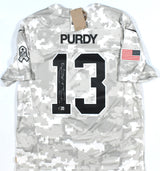 Brock Purdy Autographed 49ers Salute to Service Nike Game Jersey - Beckett W L