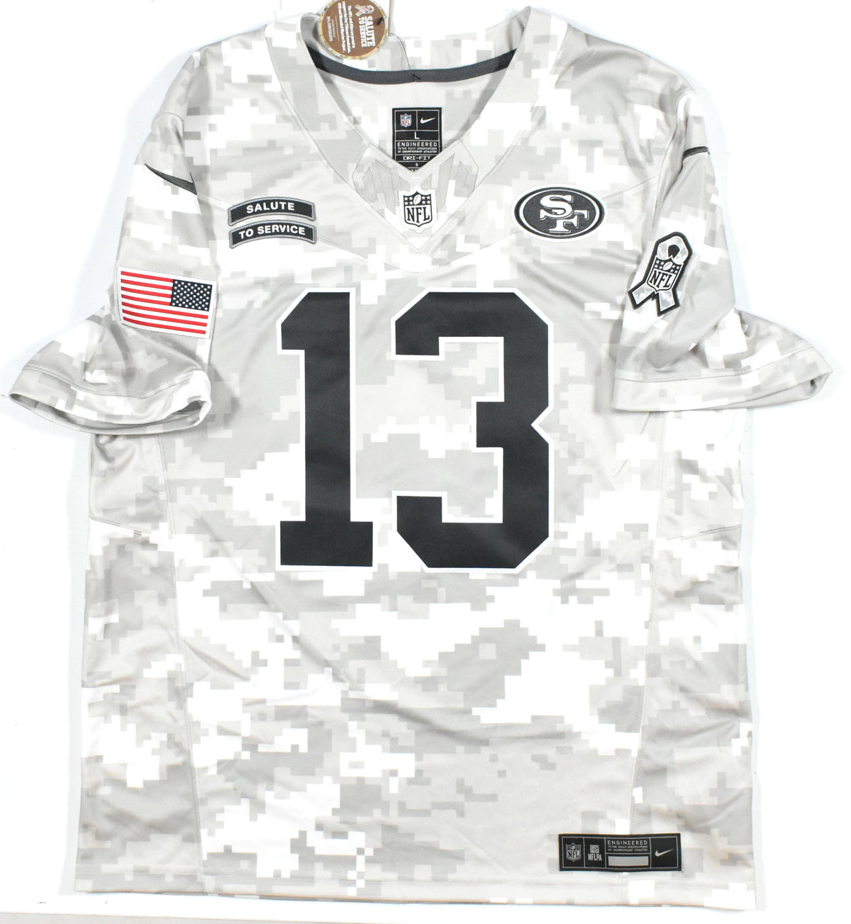 Brock Purdy Autographed 49ers Salute to Service Nike Game Jersey - Beckett W L
