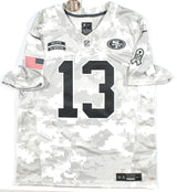 Brock Purdy Autographed 49ers Salute to Service Nike Game Jersey - Beckett W L