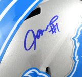 Jameson Williams Autographed Detroit Lions F/S Speed Helmet - Beckett Hologram